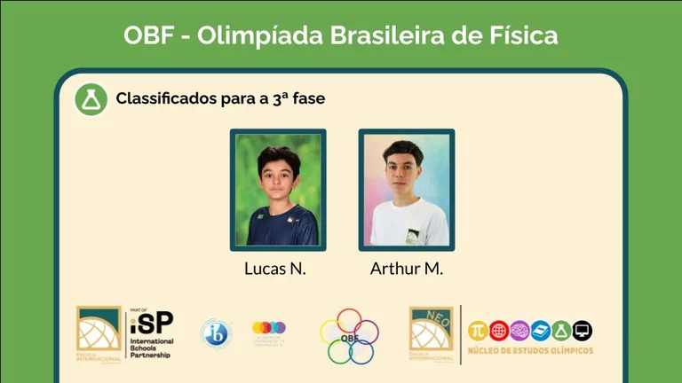 Dois alunos avançam para a 3ª fase da Olimpíada Brasileira de Física (OBF)