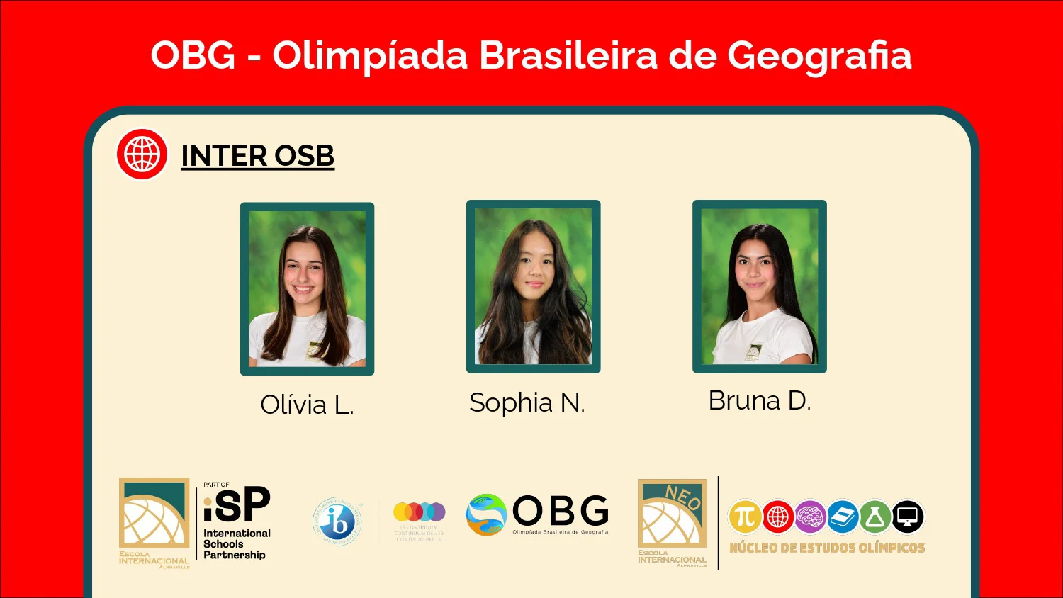 Sete equipas representarão a nossa escola na Olimpíada Brasileira de Geografia (OBG)