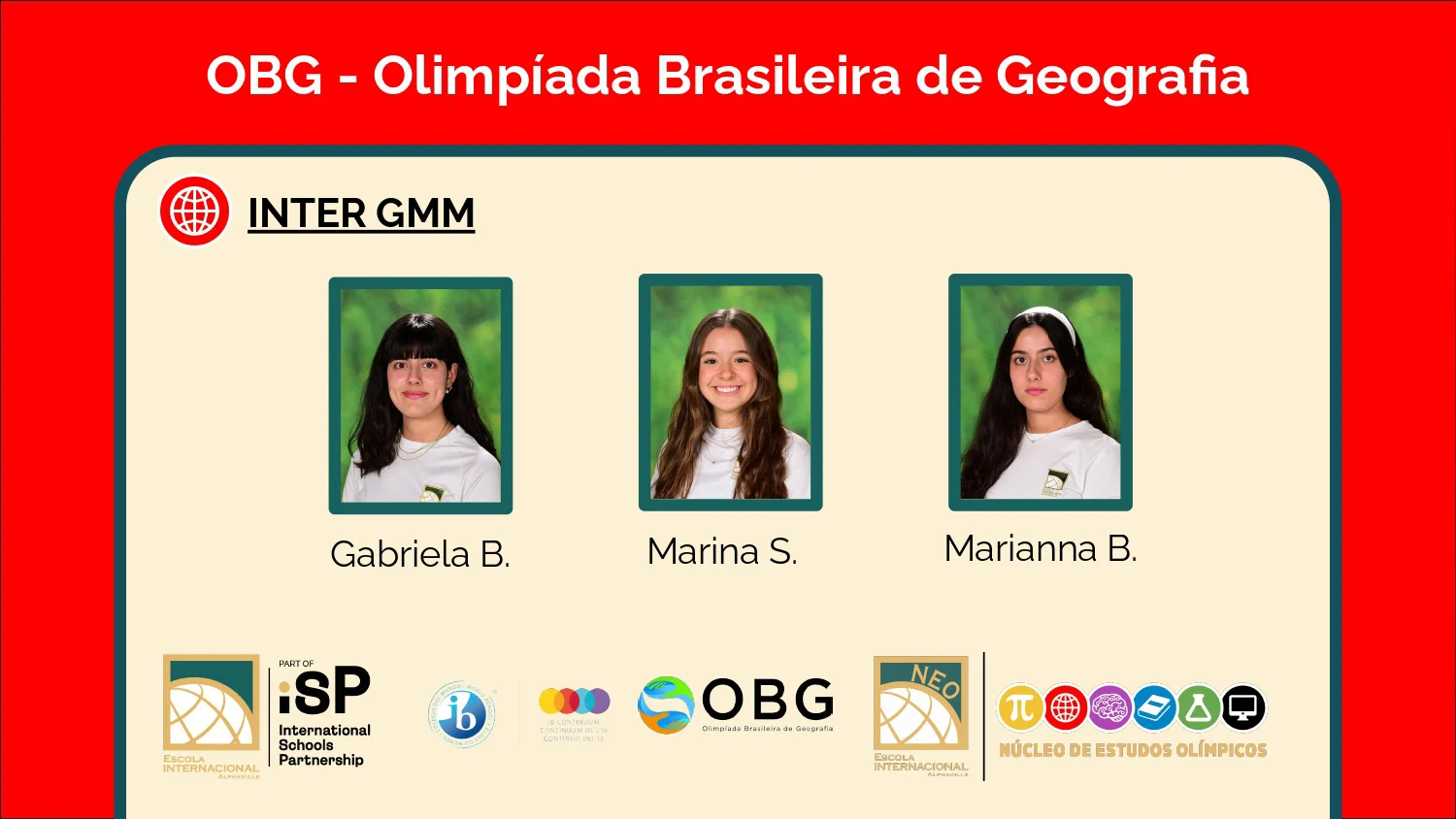 Sete equipas representarão a nossa escola na Olimpíada Brasileira de Geografia (OBG)
