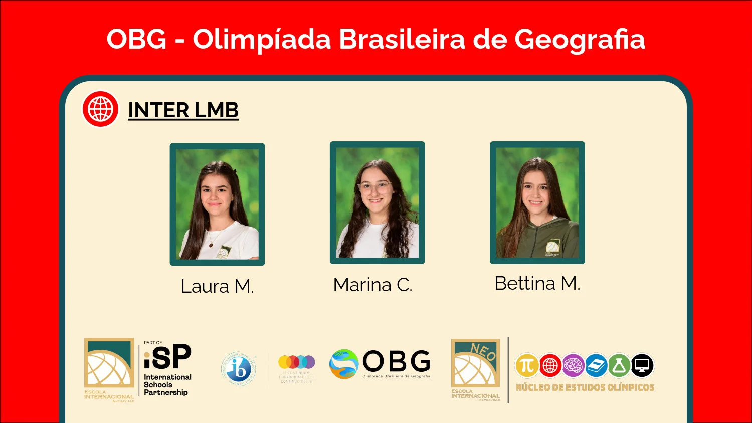 Sete equipas representarão a nossa escola na Olimpíada Brasileira de Geografia (OBG)