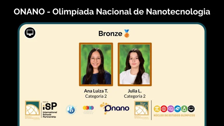 Conquista de dois medalhas de bronze na 2ª edição da Olimpíada Nacional de Nanotecnologia (ONANO)