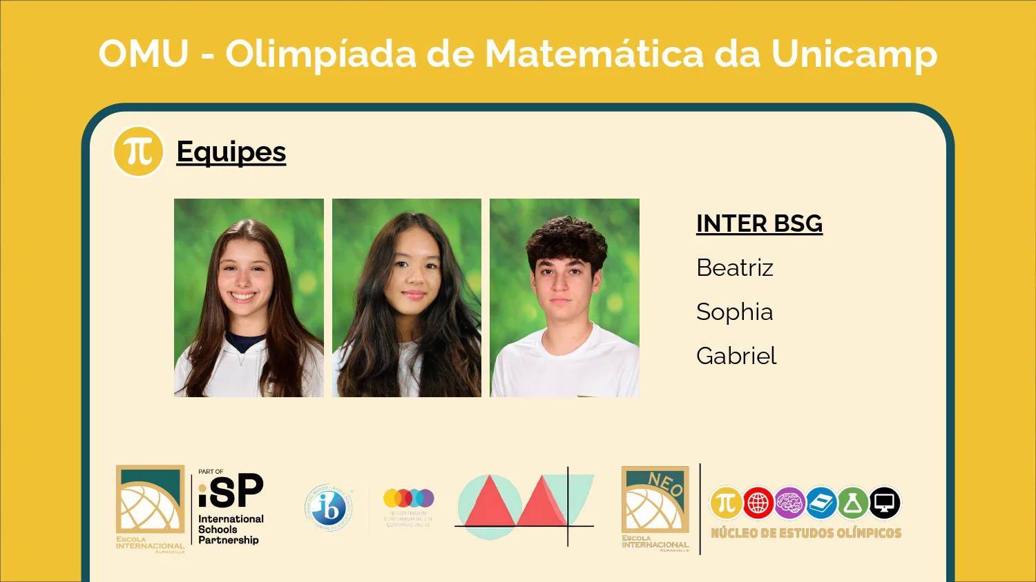 Six teams advance to the 2nd phase of the Olimpíada de Matemática da Unicamp (OMU)